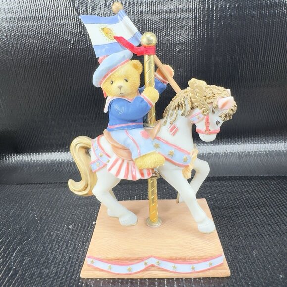 1998 Cherished Teddie Enesco Carousel Bear Figurine Bill Friends Resin Figure - Picture 6 of 8